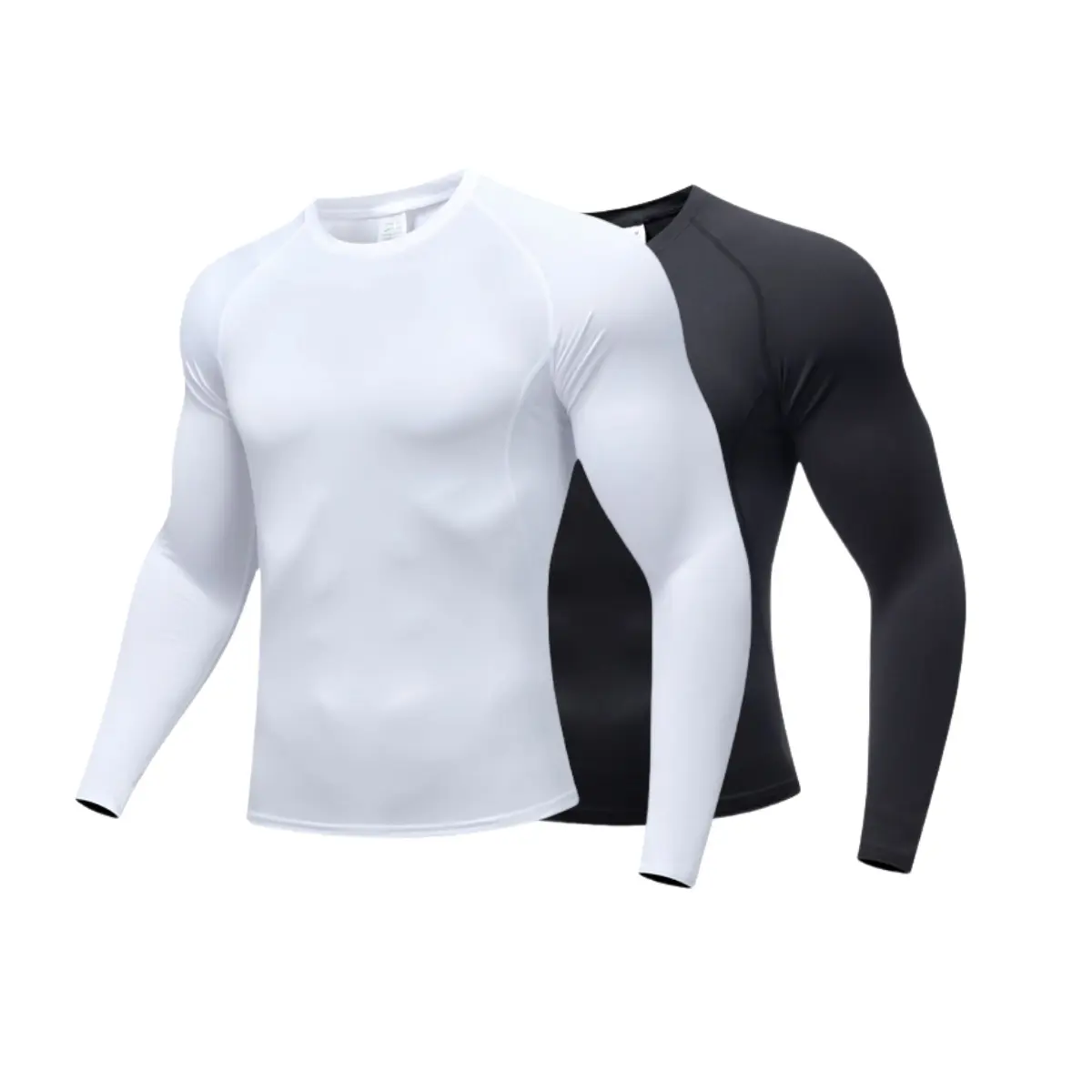 Male Long Sleeve Compression Shirt - Slim Fitted Colorblock Stretch Casual Sports Top, Fitness Shirt for Gym & Running, Casual Sports Tops, Fitness Shirts