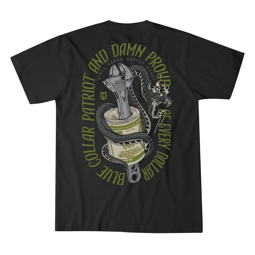 Men's "Damn Proud" Blue Collar Graphic Tee | Short-Sleeve, Round Neck Design in Premium Cotton Fabric