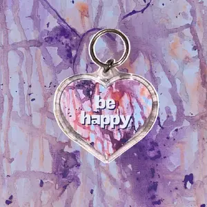 Heart Keychain W/QR Code To Positivity Playlist