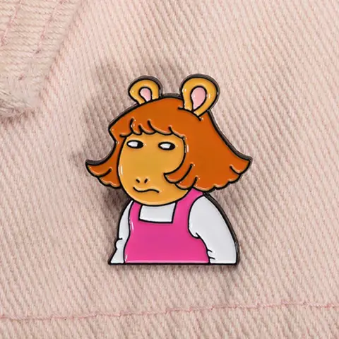 Arthur DW Side Eye Enamel Pin 90s Vintage Cartoon Anime Girl Alloy Metal Brooch Pins Lapel Backpack Badge Fashion Jewelry Accessories All Season Wear Gift for Friends Fashion Accessory