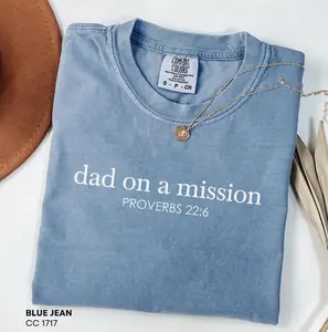 Comfort Colors Dad on a Mission Shirt • Christian Dad T-Shirt with Proverbs 22:6 • Father's Day Gift • Faith-Based Gift for Father