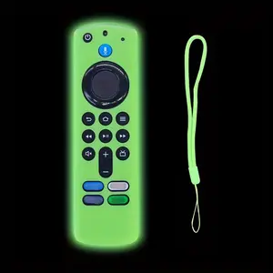 Glow in The Dark Remote Control Cover, Remote Control Case with Lanyard, Dustproof Remote Control Protector for Fire TV Stick 4K Lite Cube Controls, Durable Cover