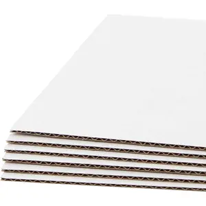 , 25 Pack 11x14 One-side White Corrugated Cardboard Sheets, Flat Cardboard Inserts Layer Pads for Mailing, Packaging or  Crafts photo backing (1/16" Thick)