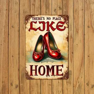 The Wizard of Oz Aluminum Metal Sign Vintage Wall Art with Red Shoes and Ornate Border Retro Home Decor for Living Room Bar Garage Home Decoration Vintage Plaque Decor