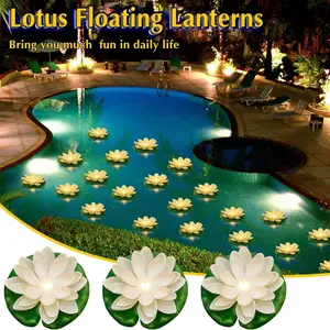 Solar LED Lotus Flower Lamp, Floating Pond Decor, Ip44 Waterproof, 3 Color Options, Garden Wedding Pool Landscape Decoration, Led Lights