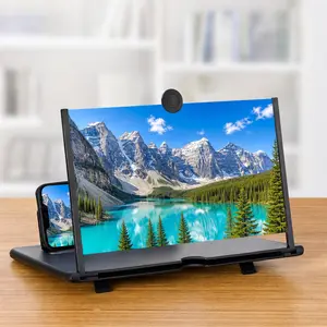 Phone Magnifier Stand UHD Screen Magnifier for Easy TV Viewing Orientation for Landscapes Use Eye Protection Full-Screen Mobile Phone Magnification Super Thick Screen ABS 3D Design Protective Smartphone Mount Flower Cellphone