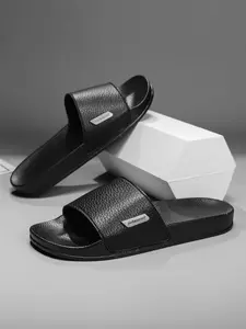 Men's Breathable Thick Sole Slip-On Sandals, Real Leather Texture Design, Cloud Cushioning Beach Slippers, Casual Anti-Slip Shoes