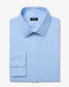 Express Slim Mini Geo Floral Wrinkle-Resistant Everyday Performance Dress Shirt