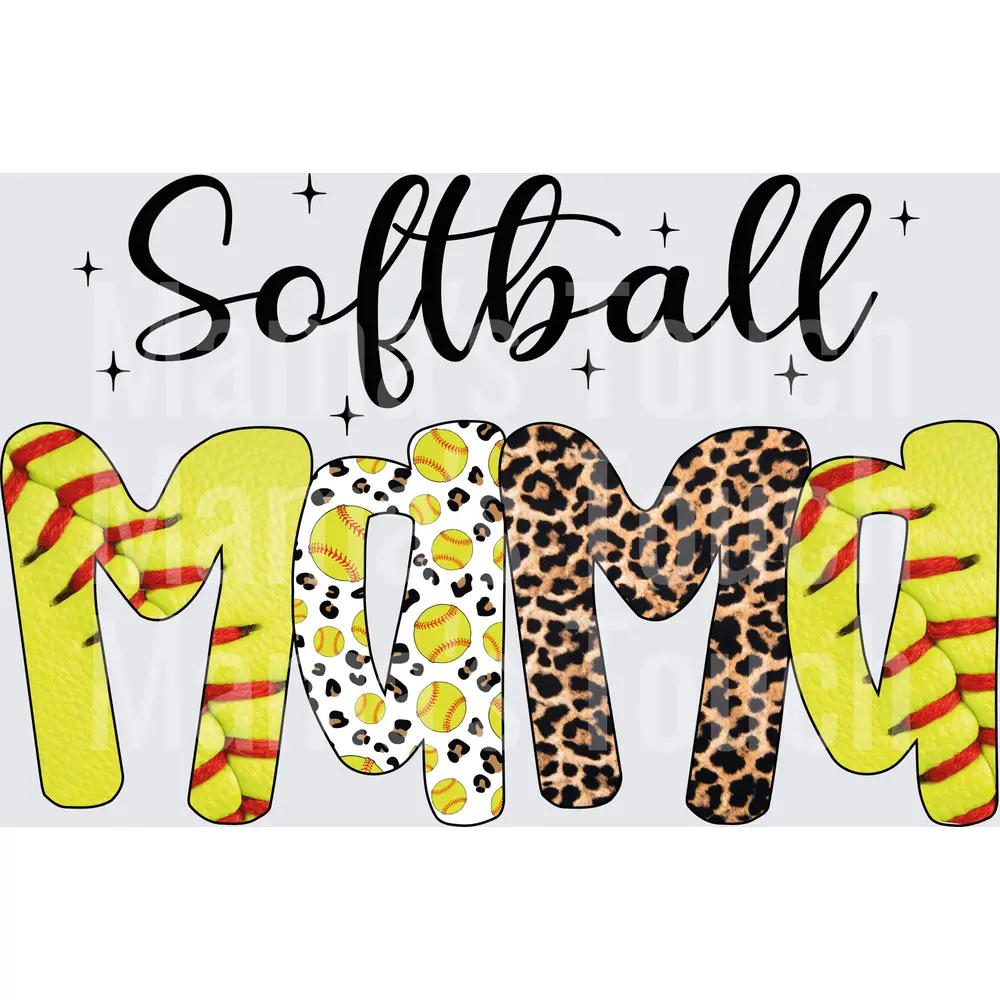 Softball MAMA - Mama Design - DTF Transfers - Direct to Film Transfer - THIS IS NOT A T-Shirt or Digital product