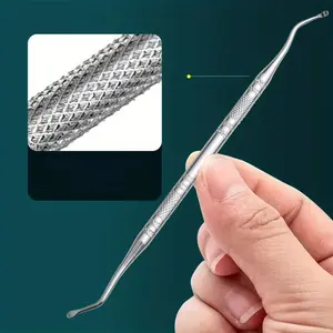 2pcs Professional Pedicure Tools Set: Nail Groove Cleaner, Nail File, and Toenail Lifter - Anti-Slip Design for Safe Nail Care, Precision Tweezers for Delicate Areas, Nail Groove Cleaner|Practical Nail Tool|Durable Nail File