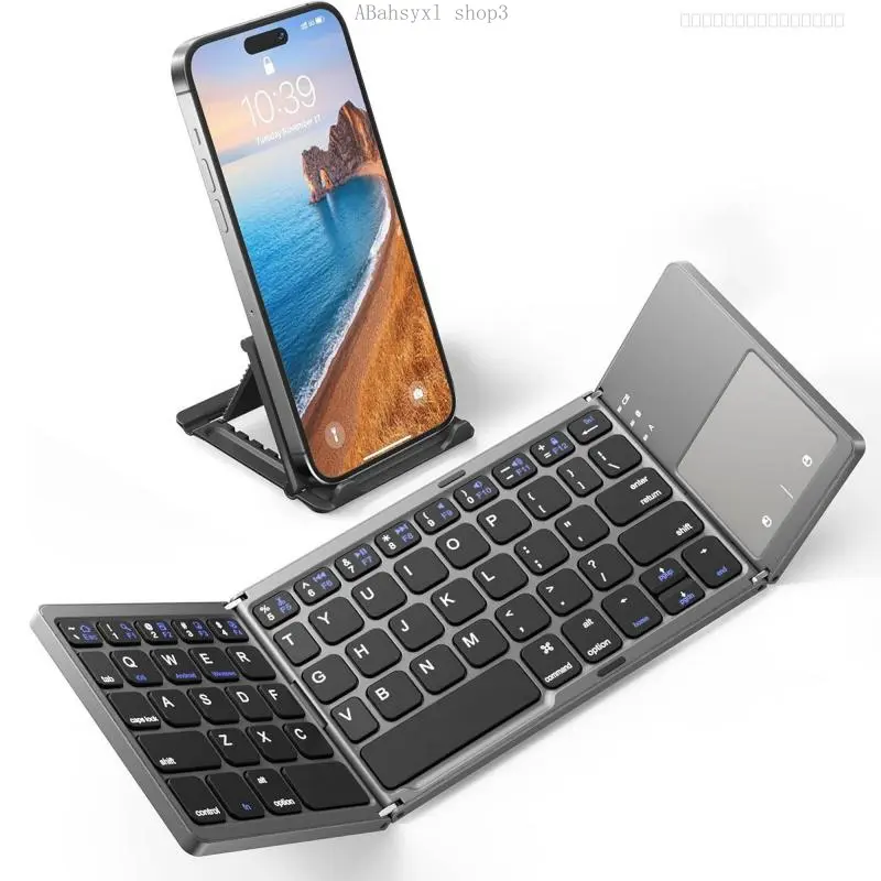 Foldable Wireless Keyboard with Touchpad, Portable Wireless Keyboard with Built-in Rechargeable Lithium Battery, Multifunctional Keyboard for Tablet & Laptop, Folding Wireless KeyboardFFSummitSupply7ABahsyxl shop3