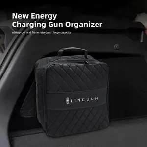 Car Charging Gun Leather Bag Storage Box Auto Accessories For Lincoln Navigator Continental Nautilus Aviator MKZ MKX MKC MKT MKS Corsair Mark E