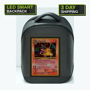Programmable LED Smart Backpack with App-Controlled Pixel Display - Black