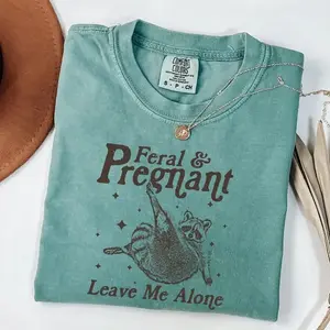 Comfort Colors Funny Pregnant Raccoon T-Shirt, Maternity Humor, Pregnant Tshirt - TrendWear USA