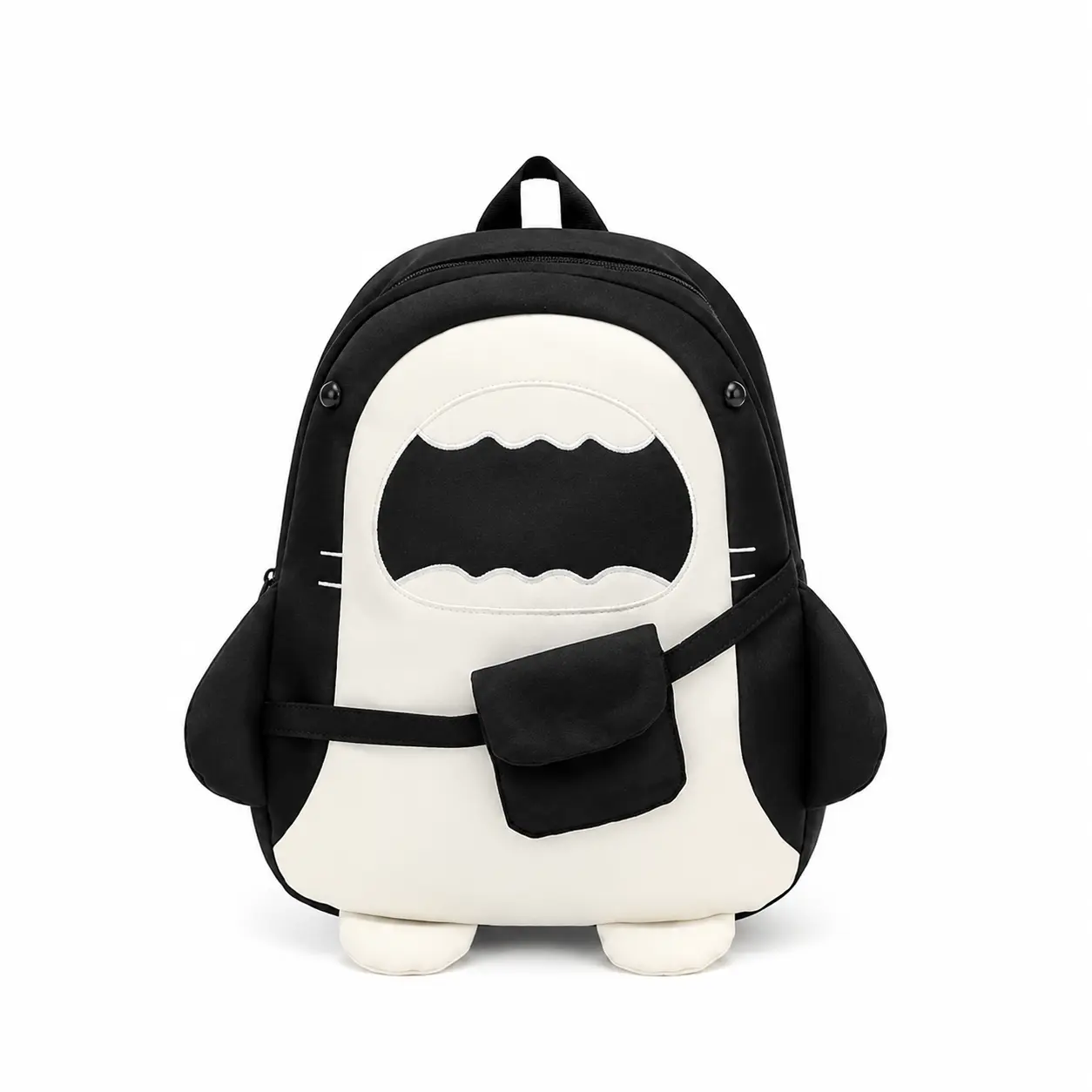 New Women's Cute Shark Color-Block  Backpack, Sweet Fresh Stylish Daypack for Teen Girls, School, Shopping,  Outings and Daily Wear,,Adjustable Shoulder Straps, Secure Zipper Closure, Lightweight Fashionable Everyday Carry Bag