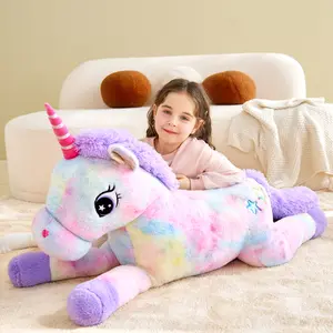 IKASA Giant Unicorn Stuffed Animal Plush Toy,43" Large Cute Jumbo Soft Toys,Huge Big Size Plushy Fluffy Fat Oversized Plushie,Gifts for Kids Girls Boys Girlfriend