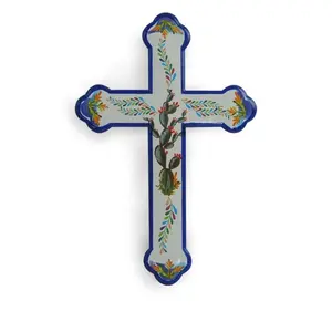 Colorful Mexican Motif Cross Wall Decor