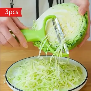 3pcs Multifunctional Large Cabbage Chopper And Slicer - Kitchen Utensils - Kitchen Gadgets - -Safe Vegetable Cutter, Suitable for Purple Cabbage And Lettuce - Wide-Mouth Peeler