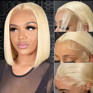 Shewell Wig 613 Color 100% Human Hair Platinum Bob wigs human hair Front Lace human hair wig，Beginner-friendly