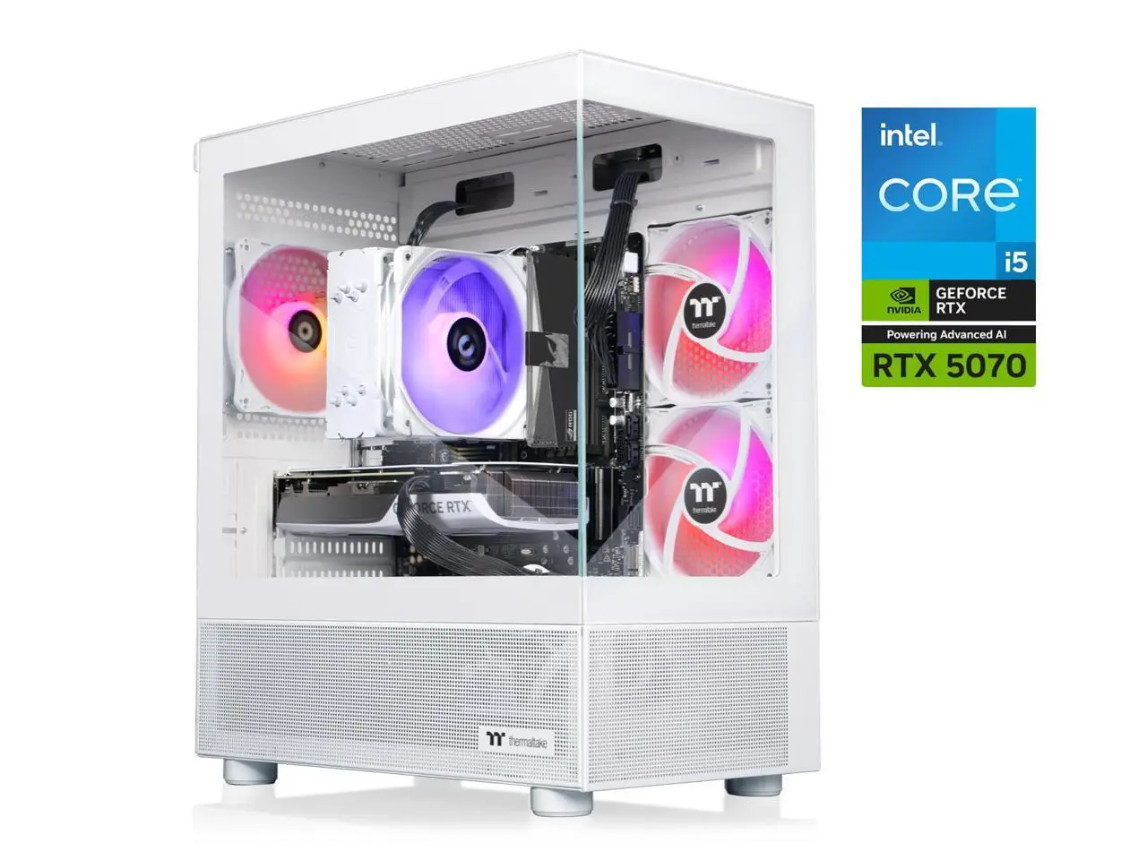 Thermaltake LCGS NE i1470-V170S Gaming Desktop (Intel Core i5-14400F, NVIDIA GeForce RTX 5070, 16GB DDR5 6000MT/s Memory, 1TB NVMe M.2, 850W PSU, Wifi, Windows 11) N17S-B76N-570-LCS