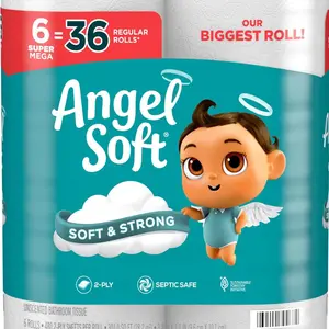 Angel Soft Toilet Paper, 18 Mega Rolls = 72 Regular Rolls, Soft and Strong Toilet Tissue