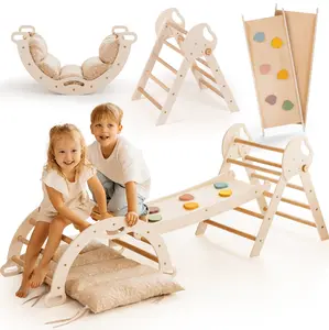 Goodevas 5-in-1 Montessori Climbing Gym — Foldable Wooden Playground for Toddlers 1-3Y Goodevas 5-in-1 Montessori Climbing Gym — Foldable Wooden Playground for Toddlers 1-3Y