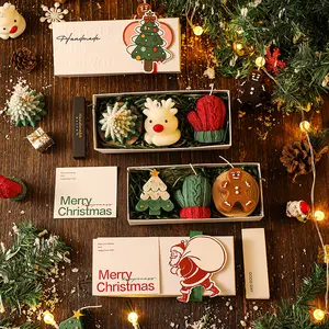 Christmas Scented Candle Gift Box Set with Reindeer & Tree Shapes for Cozy Home Decor Hand-Poured Soy Wax Aromatherapy Candles for Festive Seasonal Gift Choice Decoration Fragrance Perfume3# gifts for boyfriend# mens gifts