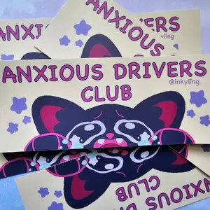 Anxious driver's club bumper sticker Anxious driver's club bumper sticker