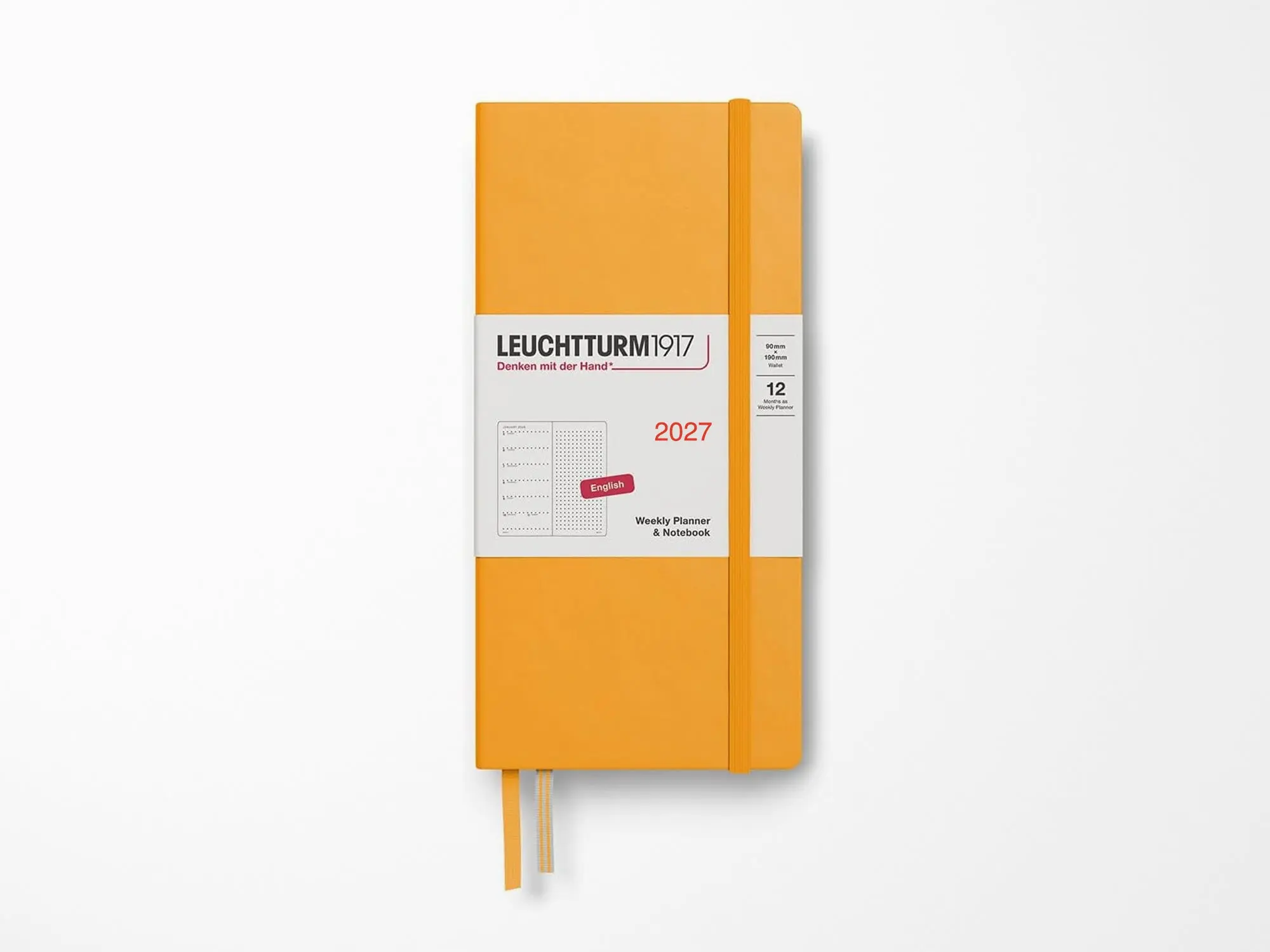 2027 Leuchtturm 1917 Weekly Planner Dotted Wallet - SUNFLOWER