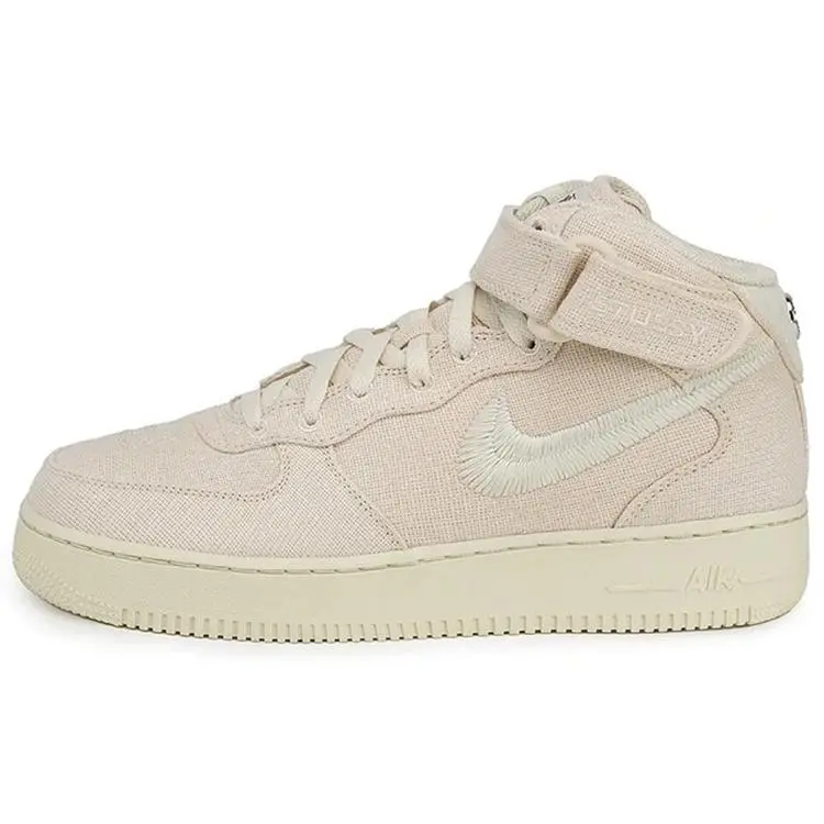 Nike X Stussy Air Force 1 Mid Fossil' Skate Shoes Unisex DJ7841-200