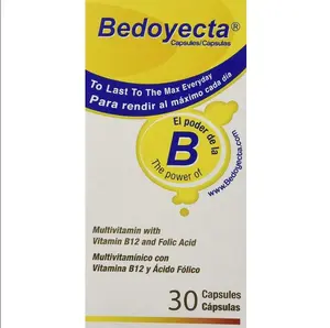 Bedoyecta Multivitamin with Vitamin B12 and Folic Acid Supplement Capsules 30 Ct