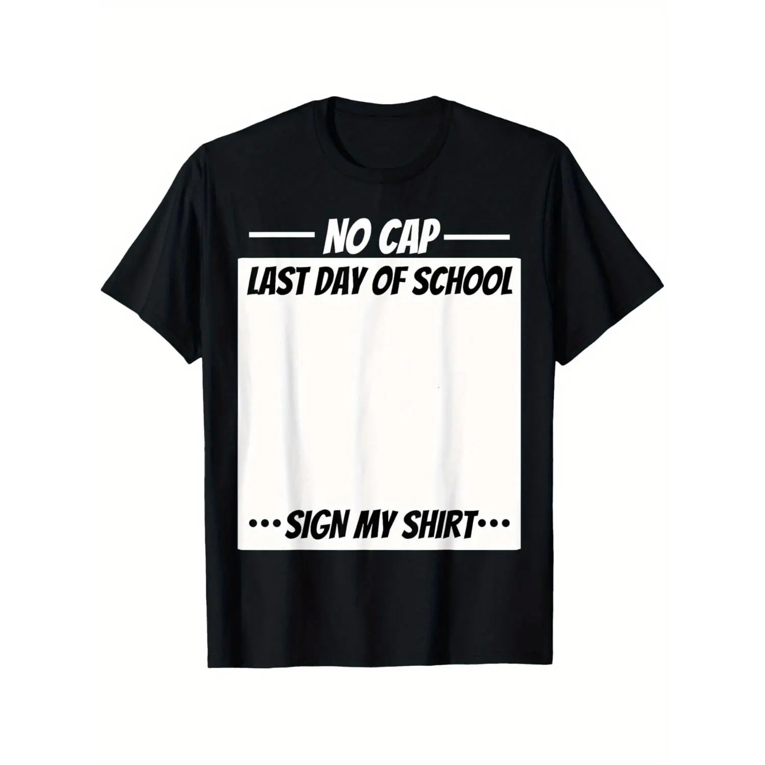 Boys' Short Sleeve Tops - Soft Cotton No Cap Last Day of School Sign My Shirt, Medium Stretch Relaxed Cut Breathable Tee with Signature Print, Ideal for School Parties (Teacher/Parent Gift)