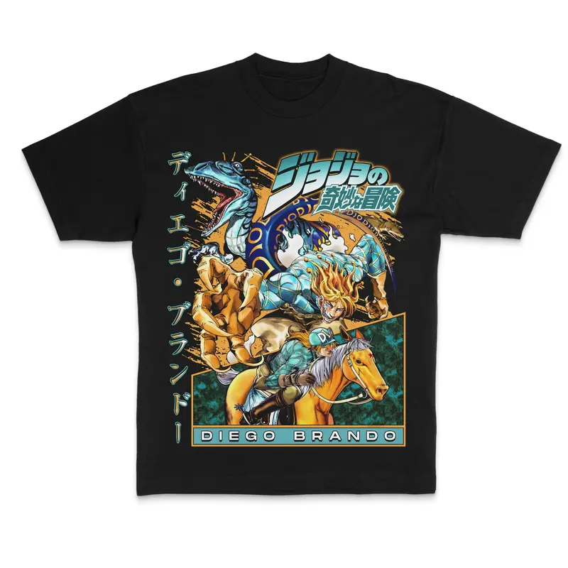 Classic Johnny Joestar T-Shirt, JoJo Steel Ball Run Anime Graphic