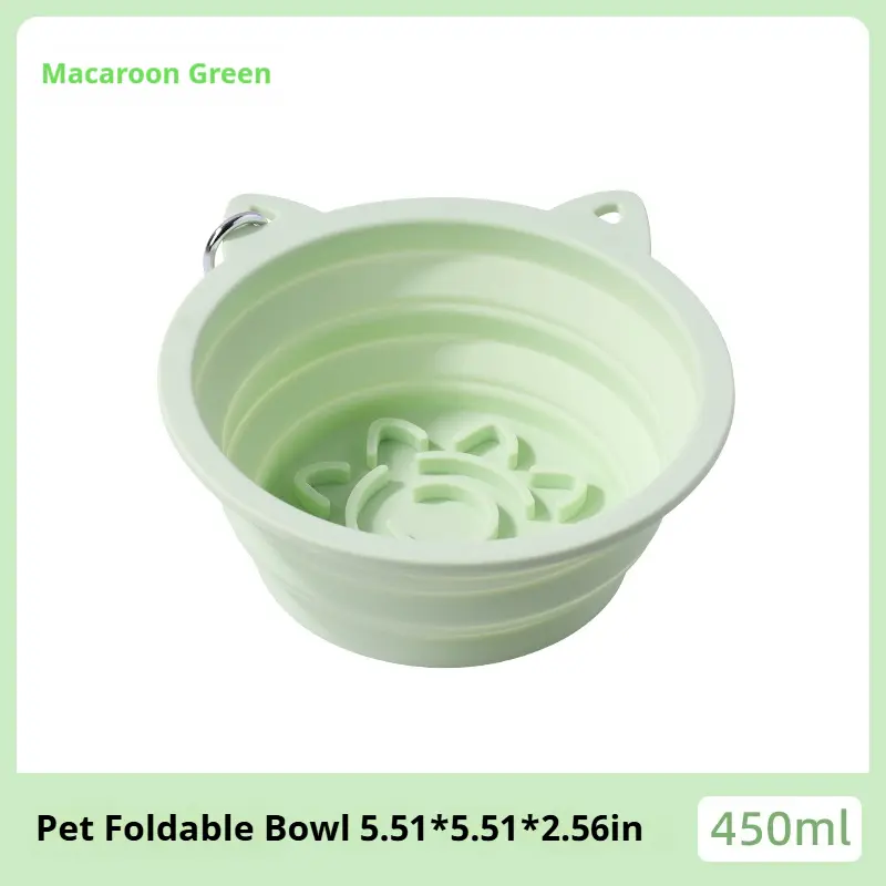 Silicone Pet Foldable Bowl Convenient and Portable Feeding Solution slobber stopper water