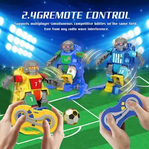 2.4g Dual Player Remote Control Soccer Robot Toy, Interactive Smart Soccer Game, Includes Scene Pad and Goal, Family Fun Gift