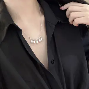 SR Pearl CO. Smile Nacklace Freshwate Pearl 14K Gold Filled Women Elegent Style Eye-Catching Unforgetable Everyday Wear