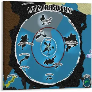 Terra Infinita Flat Earth Map Poster Canvas Poster Wall Art Decor Print Picture Paintings for Living Room Bedroom Decoration 24x24inch(60x60cm)