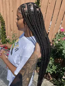 Synthetic Jumbo Cornrow Braided Wig Long 36'' Full Lace Front Braids Knotless Box Braided Wigs For Black Women Blonde Braid Wigs