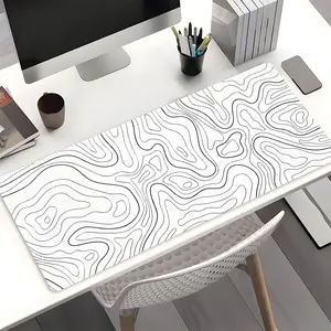 Abstract Terrain Line Pattern Mouse Pad, Rectangle Gaming Mouse Pad, Non-Slip Rubber Pad, Aesthetic Desktop Decoration for Laptop, PC Games, Desktop Accessories