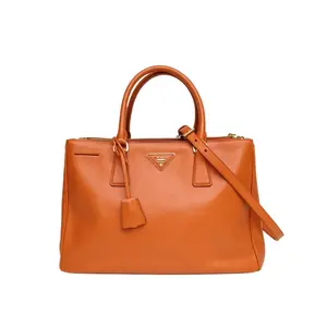 Pre-owned PRADA PVC Tote Bags 【DIZ】Galleria Killer Bag Large Orange Leather C
