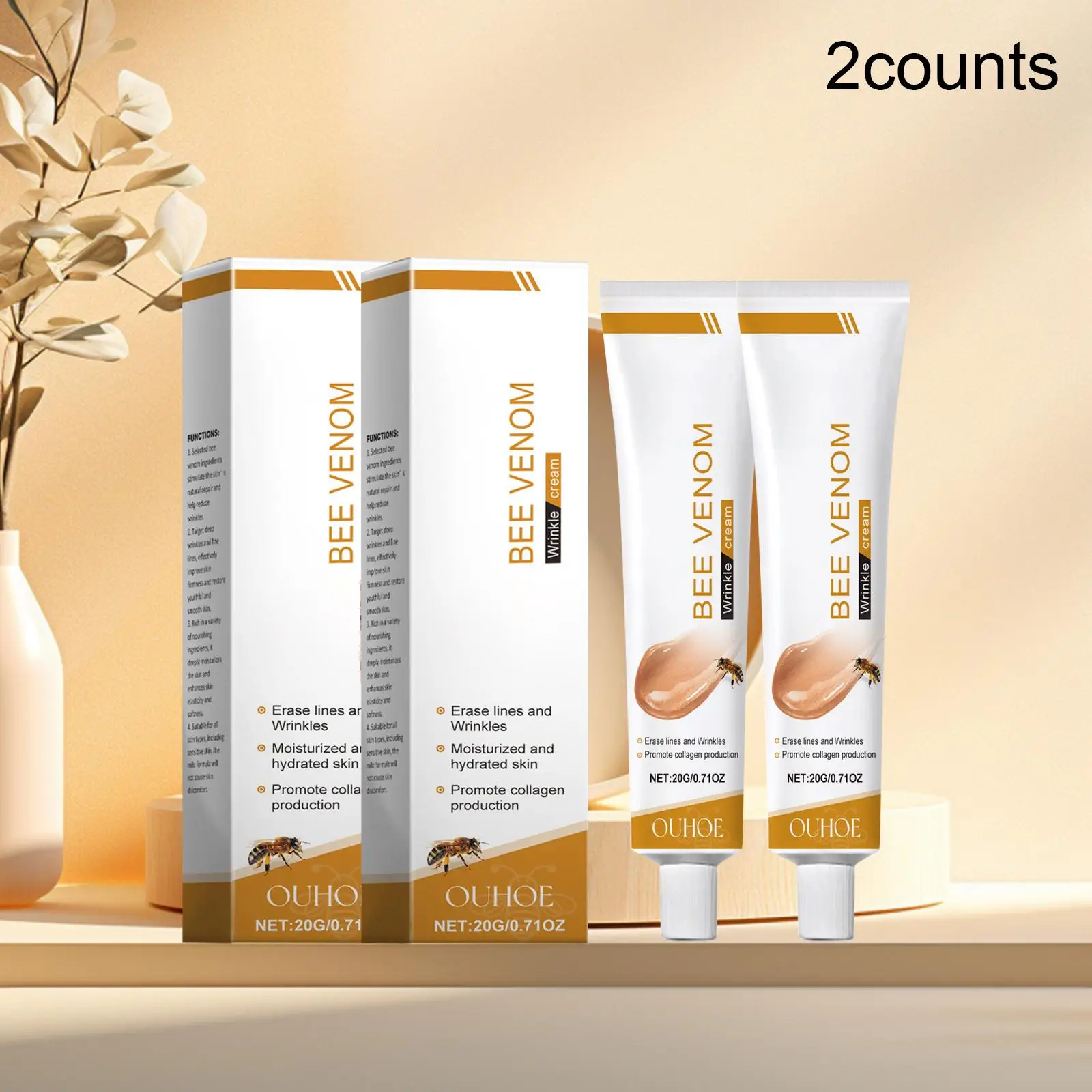 Bee Venom Moisturizing Facial Cream, Hydrating Brightening Facial Moisturizer, Moisturizer for Face, Hydrate Skin, Face Skin Care Products for Women &