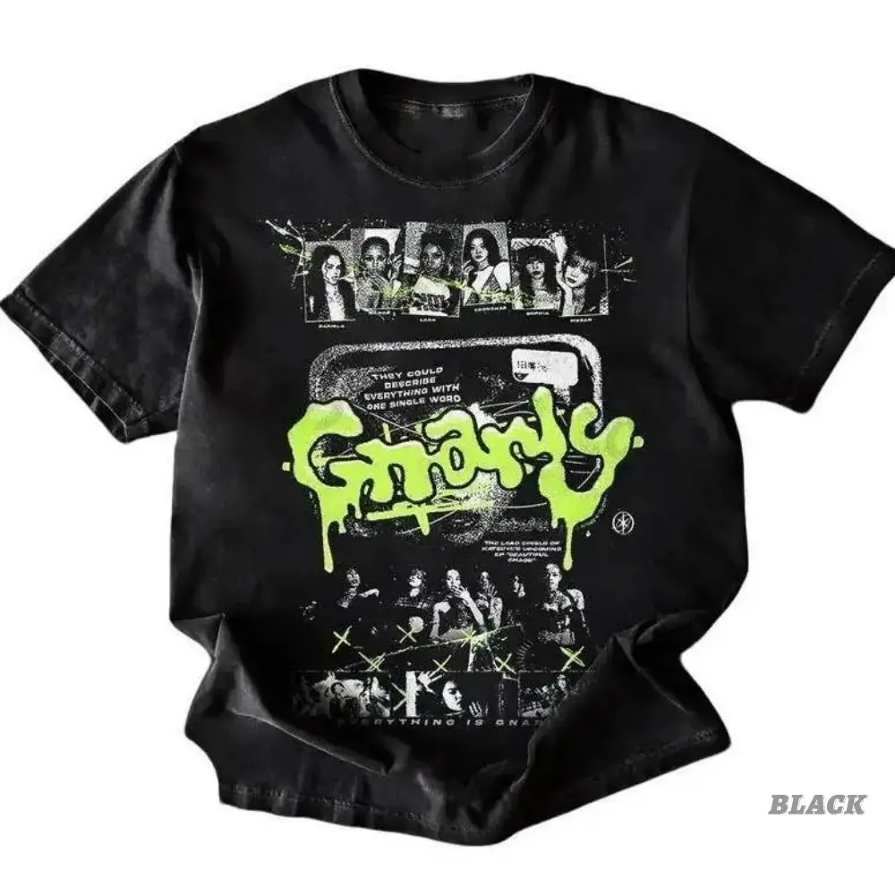 Vintage Graphic T-Shirt: Katseye Gnarly T-shirt, Eyekon Kpop Fan Merch shirt, Unisex Tshirt, Y2K 90s Graphic Shirt, gift for her, him, Womenswear Top, Retro Korean Idol Tee, Aesthetic Streetwear Outfit, Trendy Music Fan Gift Casual Round Neck Cotton Soft
