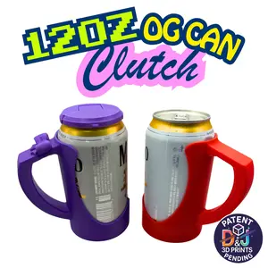 12oz Regular OG Can Clutch Holder Clutch Durable Portable Energy Drink Soda Beer Holder with Lid Add On Option in Multiple Colors Customizable Beverage Cover