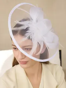 Clariva 1Pc Ffascinators Hats For Women Fancy Tea Party Hats Elegant 1950s Kentucky Derby Hats Feather Hair Clip For Bride Wedding Party Birdcage Veil Headband Flower 1920s Headpiece For Horse Race Vintage Bridgerton Fedora Beret Hats 50s Outfit Church Ha