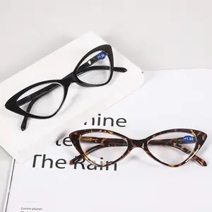 New Fashion Ins Vintage Cat Eye Reading Glasses Retro Leopard Women Lightweight +1.0+1.5+2.0+2.5~+4.0 Presbyopic Reading Glasses