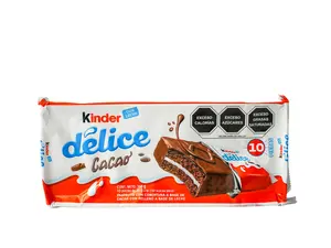 Kinder Delice Chocolate Cake with Milk Chocolate Crunchy Wafer & Rich Hazelnut Filling 10 Pieces Snack Dessert