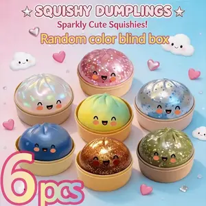 6pcs Taba Squishy Fidget Toys, Cute Stress Relief Set, Kawaii Sensory Anxiety Relief, Solid Pressure Balls, Fun Toy Kit