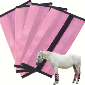 Horse Leg Protection Set Prevents Mosquito Bites, 4-Piece Adjustable Anti-Slip Breathable Mesh Horse Boots, Durable Daily Wear