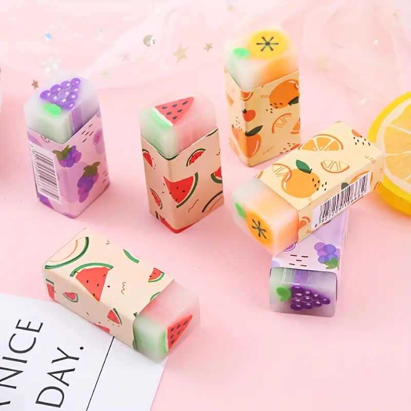 6/20Pcs cute erasers for students bulk buy, fun desk pencils student school supplies prize gifts party favors Classroom Use