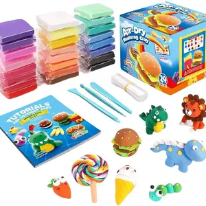 Kids Kraft 24 Color Modelling Clay Kit with 5 Clay Tools - Safe, Soft & Easy to Moulid Air Drying Clay for Kids book  nook  kit  labyrinth
